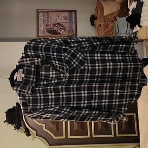 Women's Black and White Plain FlannelShirt